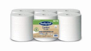 BULKYSOFT COMFORT DE-INKED Ręcznik papierowy w roli centralnego dozowania maxi, 1 warstwy, kolor biały, celuloza z recyklingu, długość 300m, 6 rolek/op.