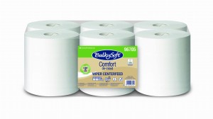 BULKYSOFT COMFORT DE-INKED Ręcznik papierowy w roli centralnego dozowania midi, 2w. kolor biały, celuloza z recyklingu, długość 108m, 6 rolek/op.