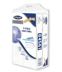 BULKYSOFT Luxury MEMBRANE PLUS, ręcznik papierowy składany typu V-FOLD (ZZ) 3w. kolor biały, celuloza, 3600 szt./op.