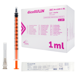 Strzykawka insulinowa U100 1ml z igłą zdejmowaną 0,4 x 13mm dicoSULIN ZARYS - 100 szt. 