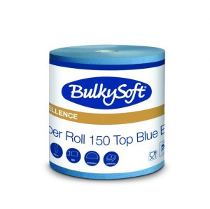 BULKYSOFT EXCELLENCE TOPCOLOR czyściwo 3w. kolor niebieski, celuloza, długość 150m. 1 rola/op.