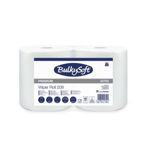 BULKYSOFT CLASSIC czyściwo papierowe 2w. kolor biały, celuloza, długości 208m. 2 rolki/op.