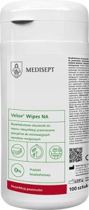 VELOX WIPES N/A TUBA - BEZALKOHOLOWE CHUSTECZKI DEZYNFEKUJĄCE 